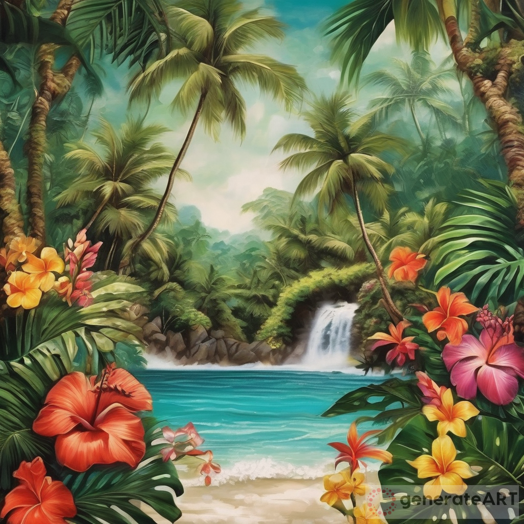 Captivating Tropical Tableau Artwork