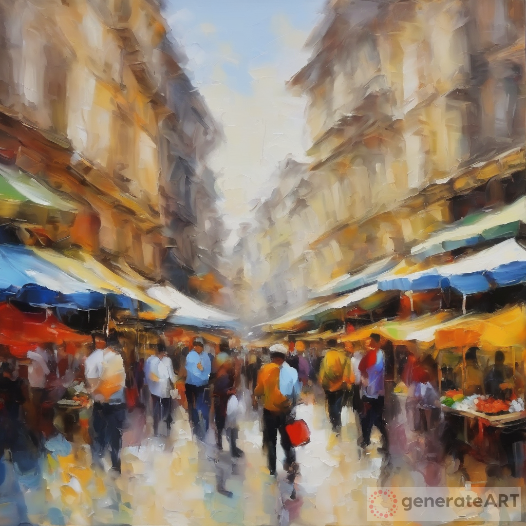 Captivating Market Art Painting By Pierre