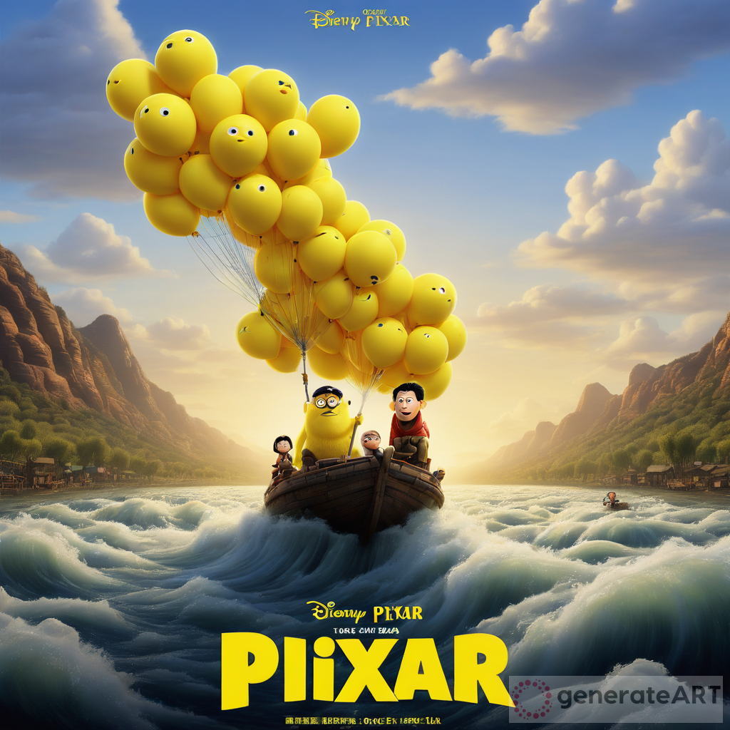 Vibrant Yellow River: Pixar Movie Poster Inspo