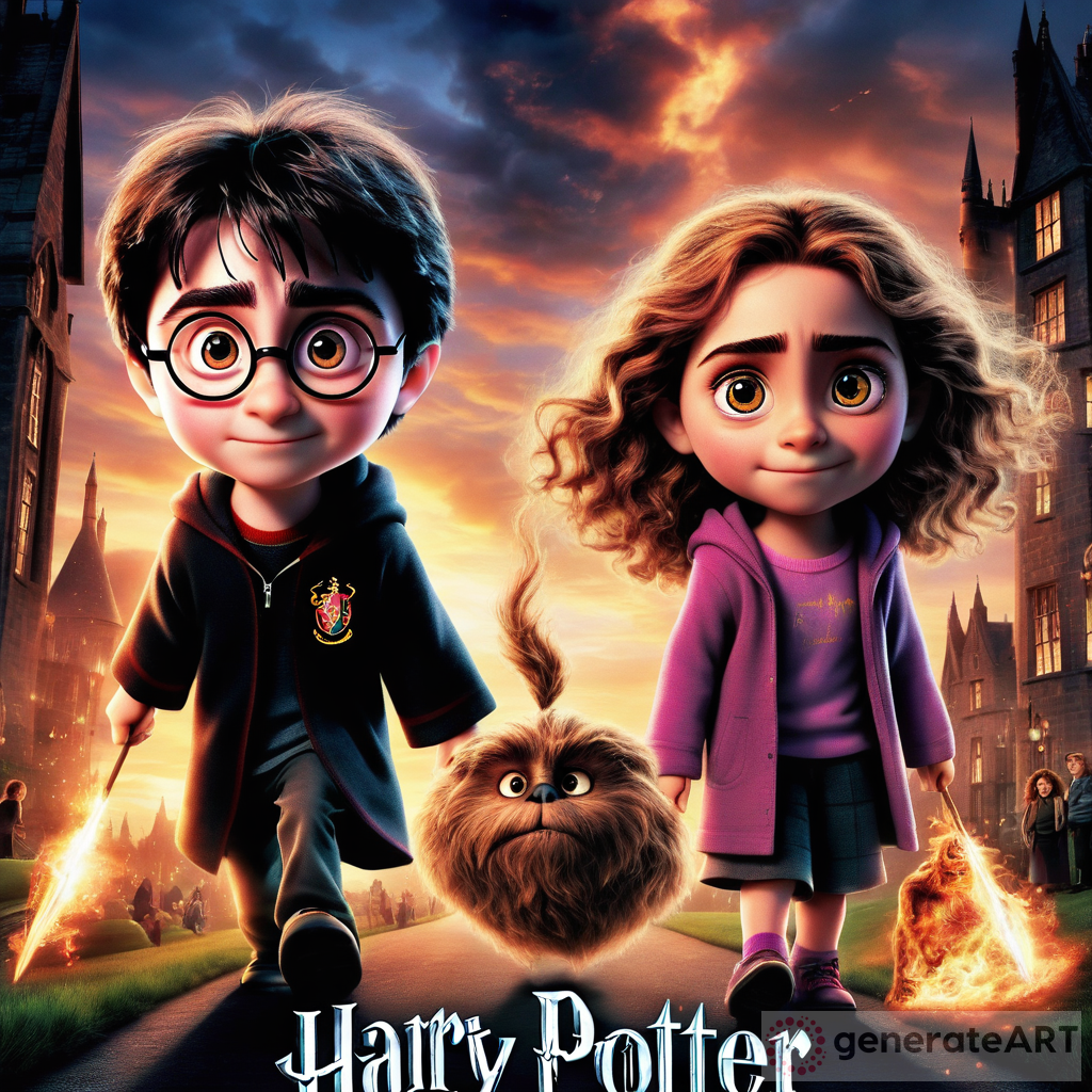 Harry Potter & Hermione Granger Pixar Poster