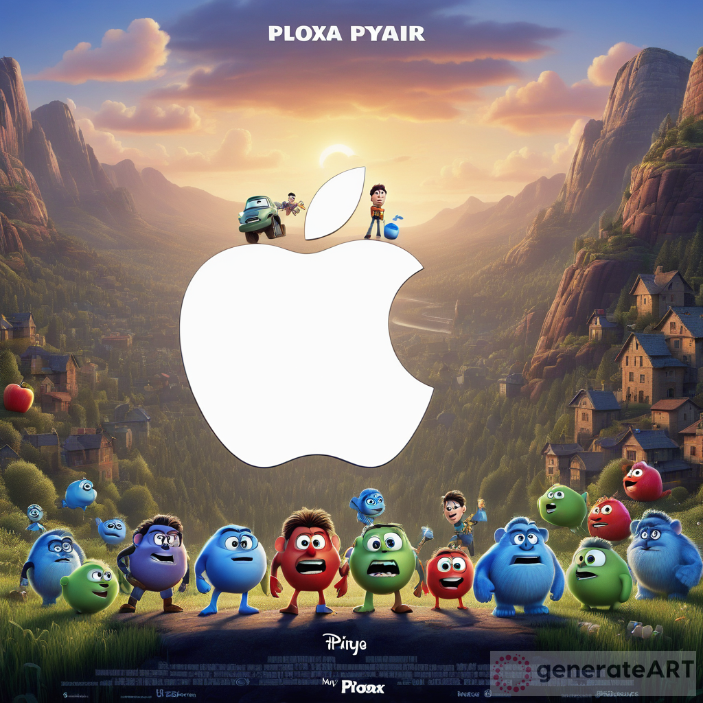 Apple Logo Pixar Movie Poster Fusion
