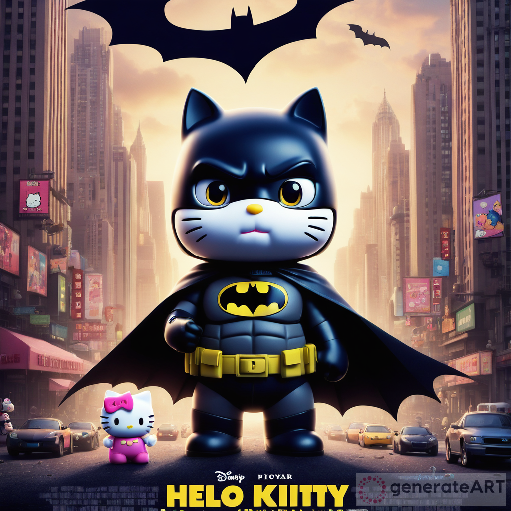Hello Kitty & Batman Pixar Mashup