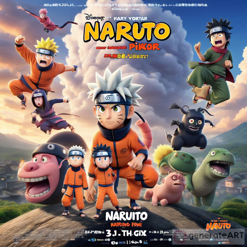 Pakkun Naruto Pixar Movie Poster