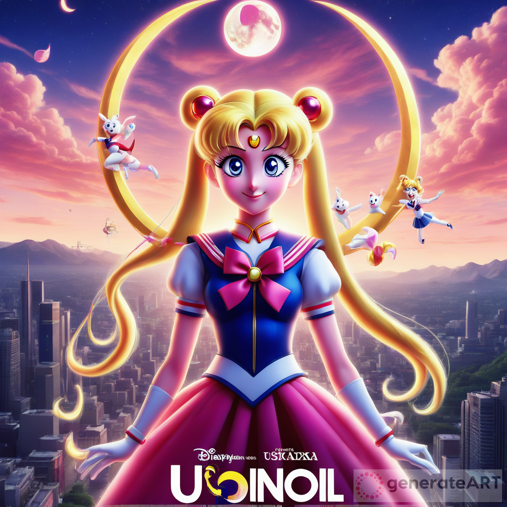 Sailor Moon Usagi Pixar Movie Poster