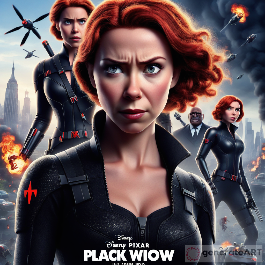 Stunning Black Widow Pixar Movie Poster