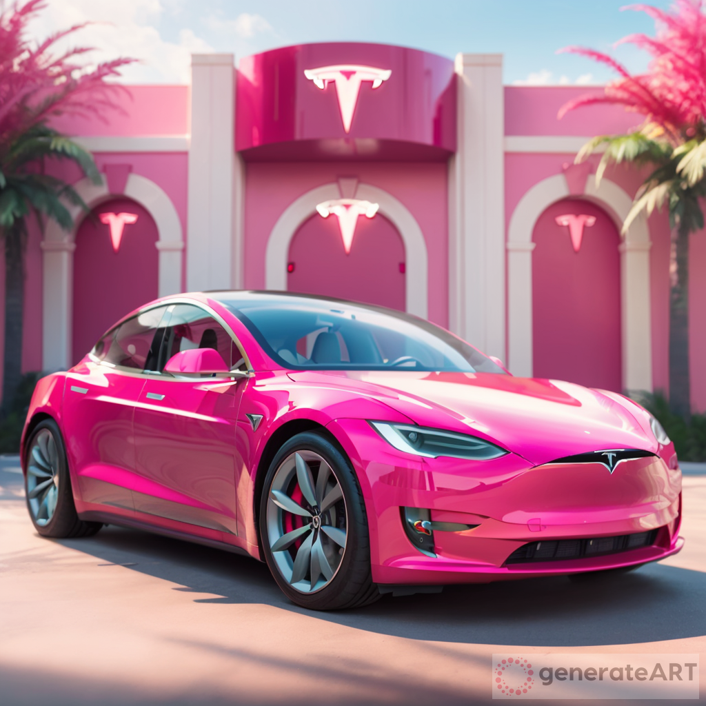 Pink Tesla Pixar Movie Poster | GenerateArt