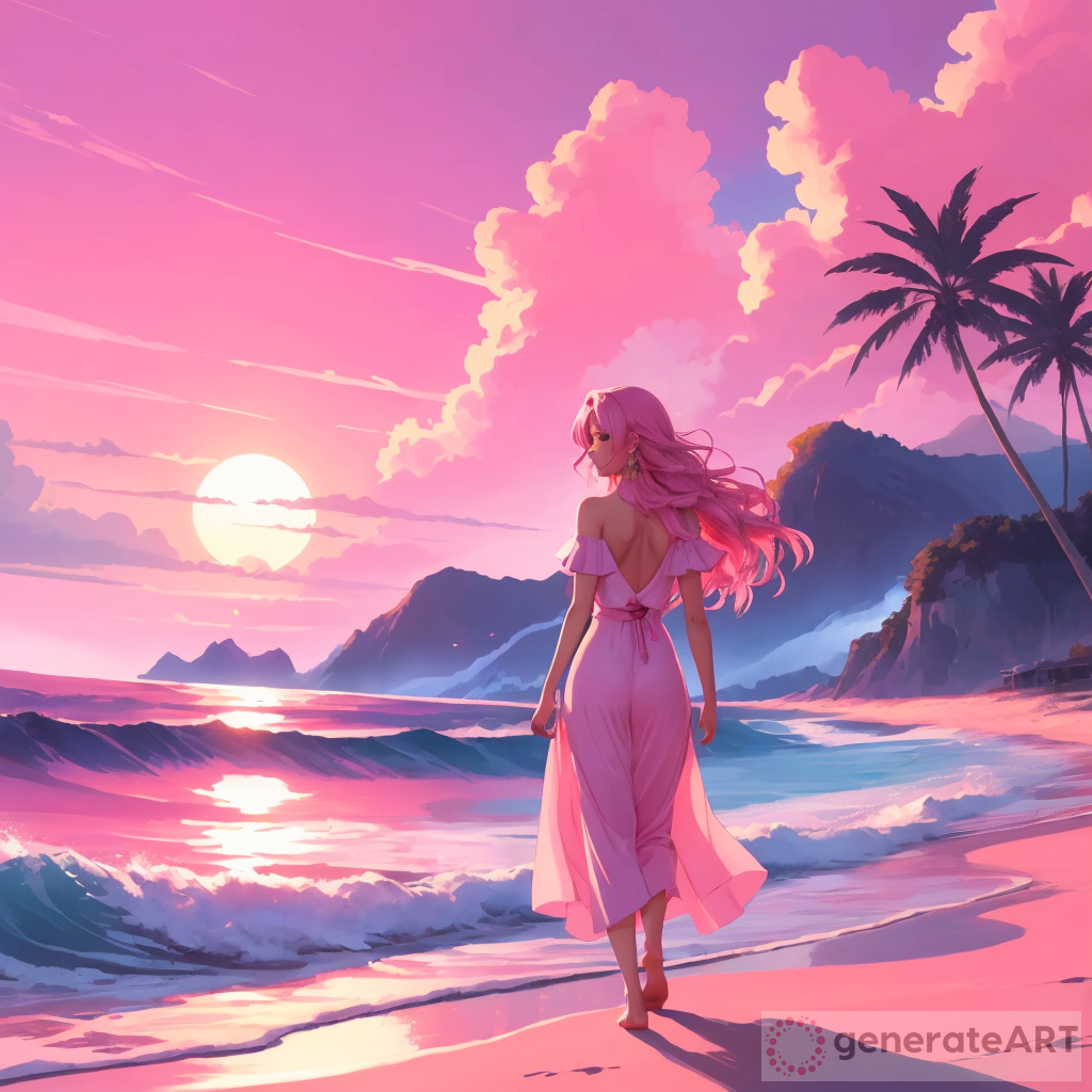 Admiring the Pink Sunset: A Nature's Canvas