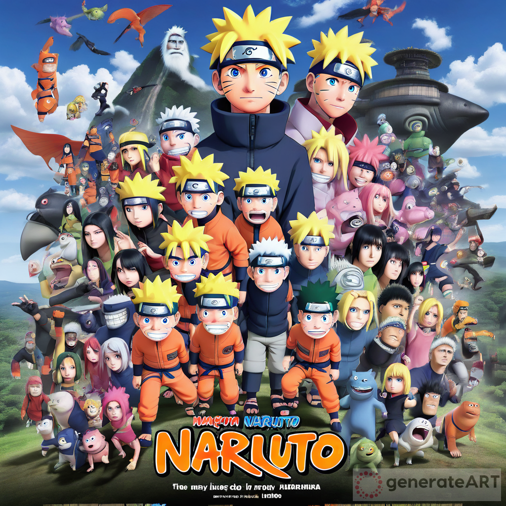 Naruto Characters Pixar Movie Poster