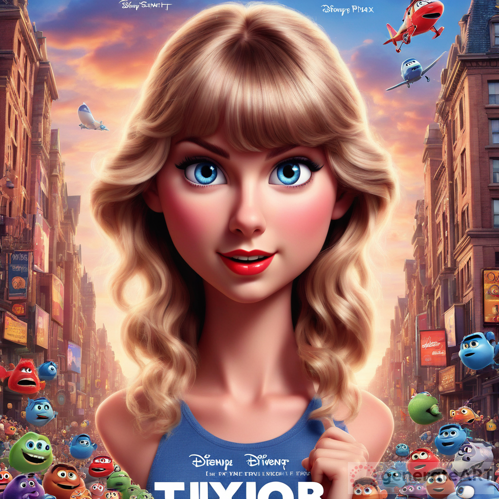 Taylor Swift Face Pixar Movie Poster