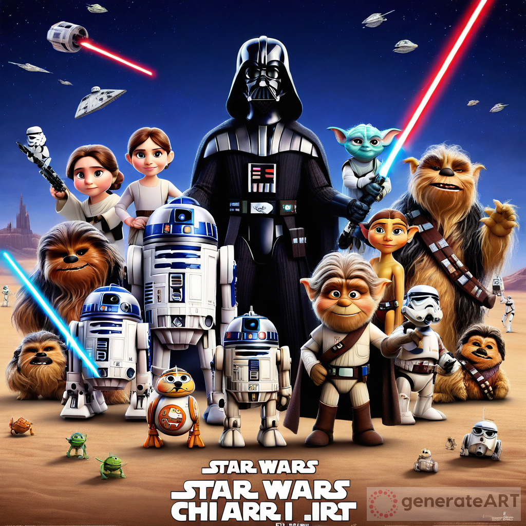 Star Wars Characters Pixar Poster