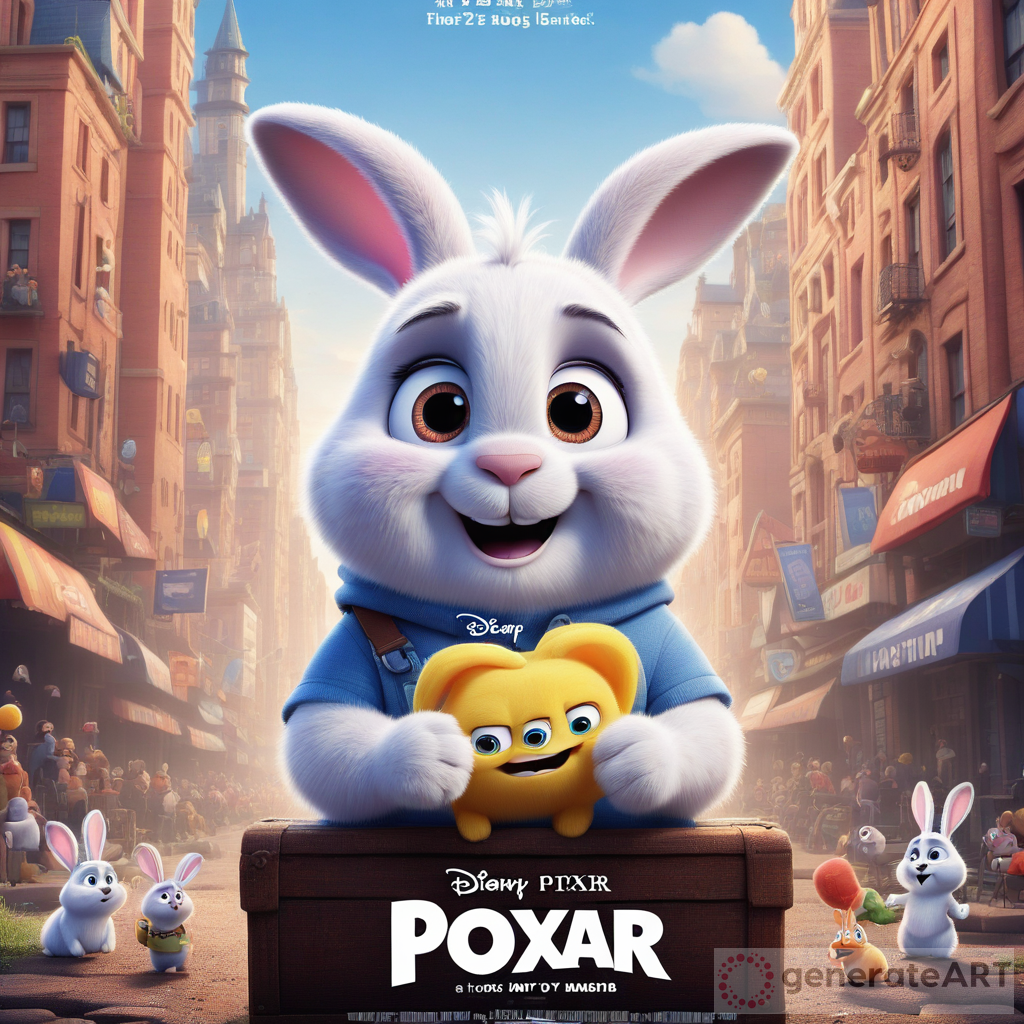 Adorable Rabbit Drawing Inspired By Pixar Movie Poster