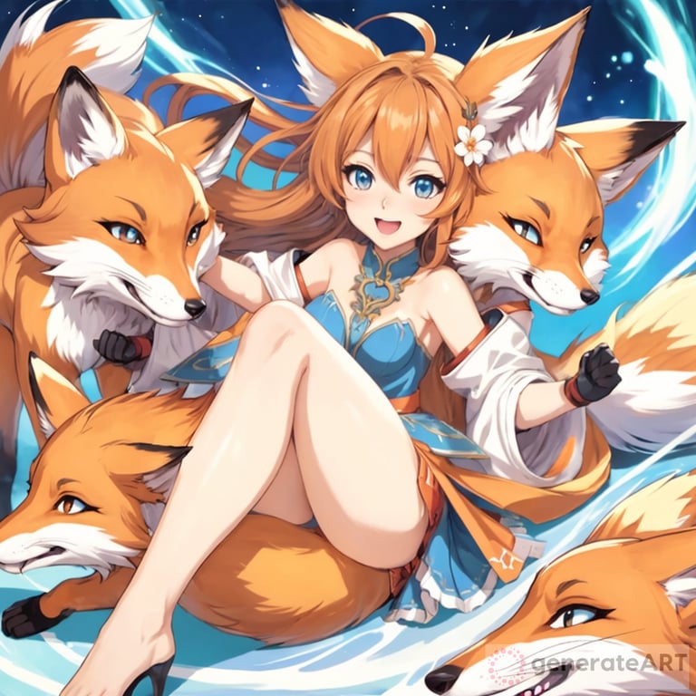 Anime fox girl being tickled