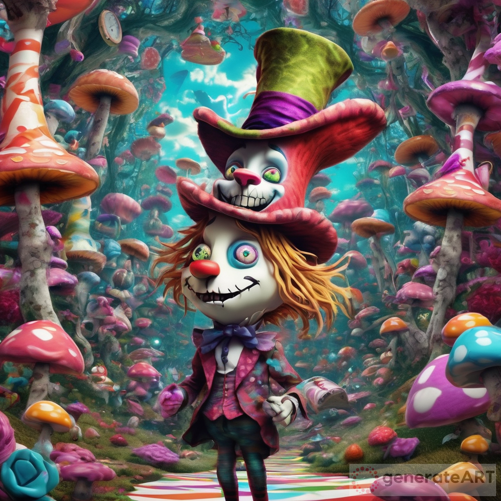 Trippy 3D LSD Madhatter in Wonderland