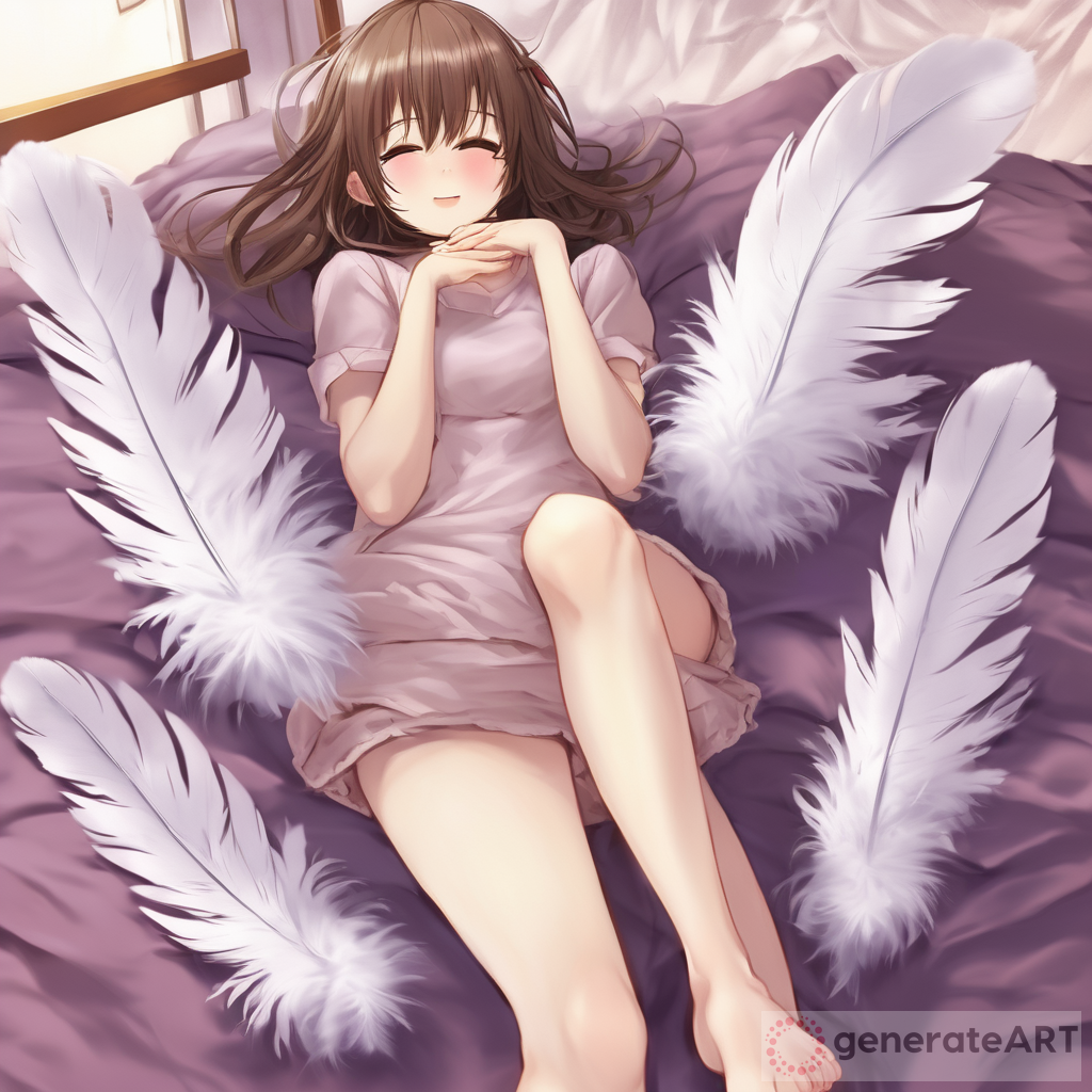 Anime Girl Feet Tickling with Feathers