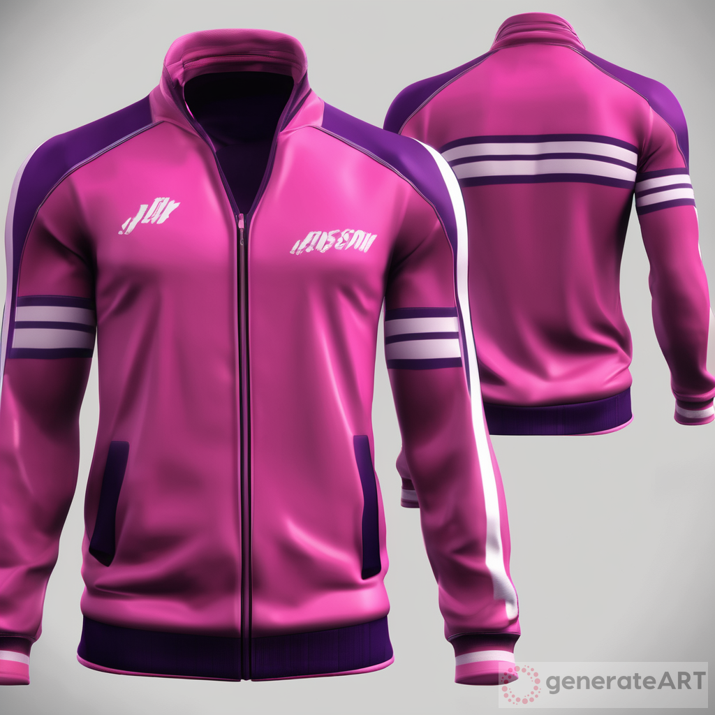 3D Digital Dark Pink Track Jacket for Men