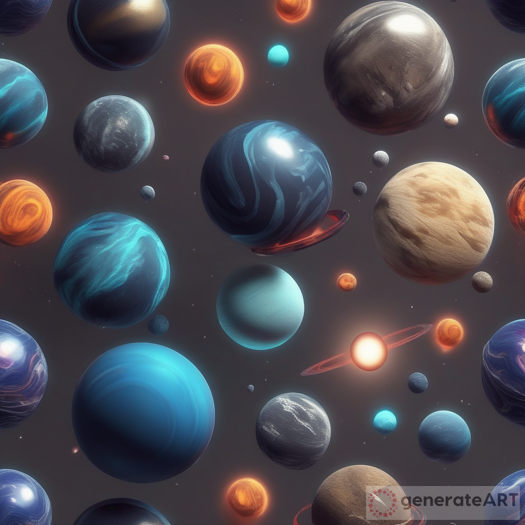Advanced AI Generative: Realistic 3D Futuristic Planets