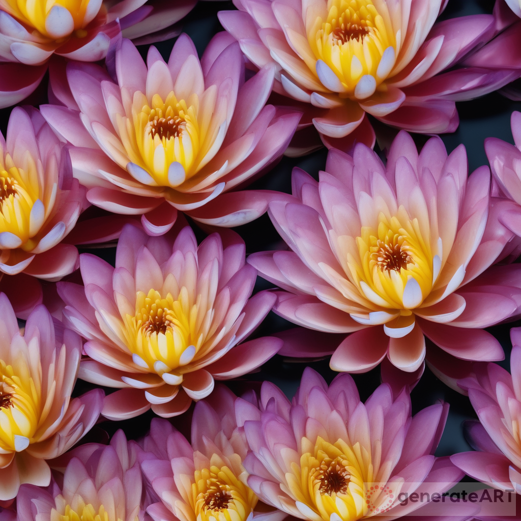 Mesmerizing Colors: Abstract 3D Hybrid Waterlily x Mums Art