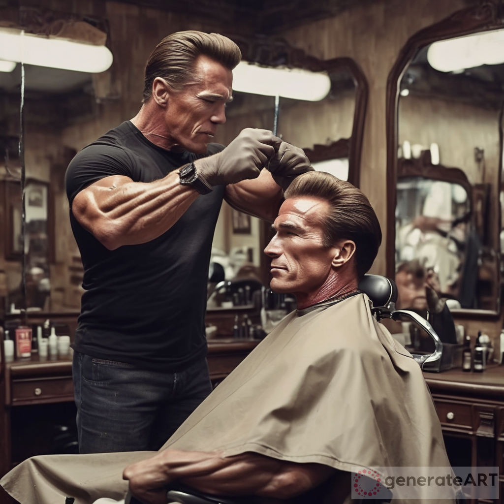 Muscled Barber Cuts Arnold Schwarzenegger's Hair