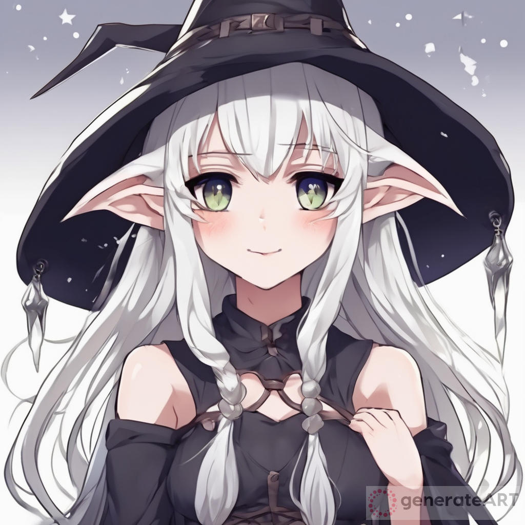 Enchanting White-Haired Witch Elf Girl Anime