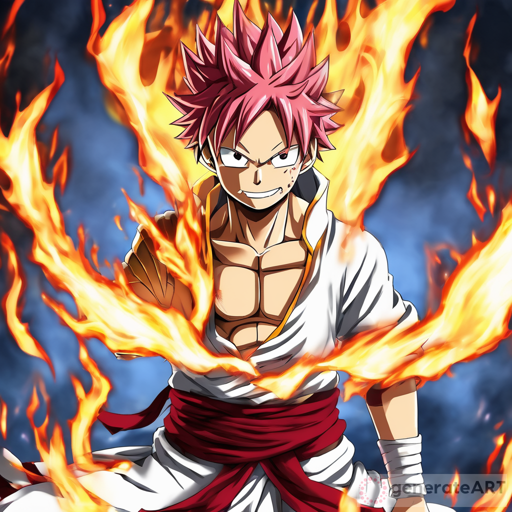 Natsu Dragneel: FairyTail Fire God with White Clothings