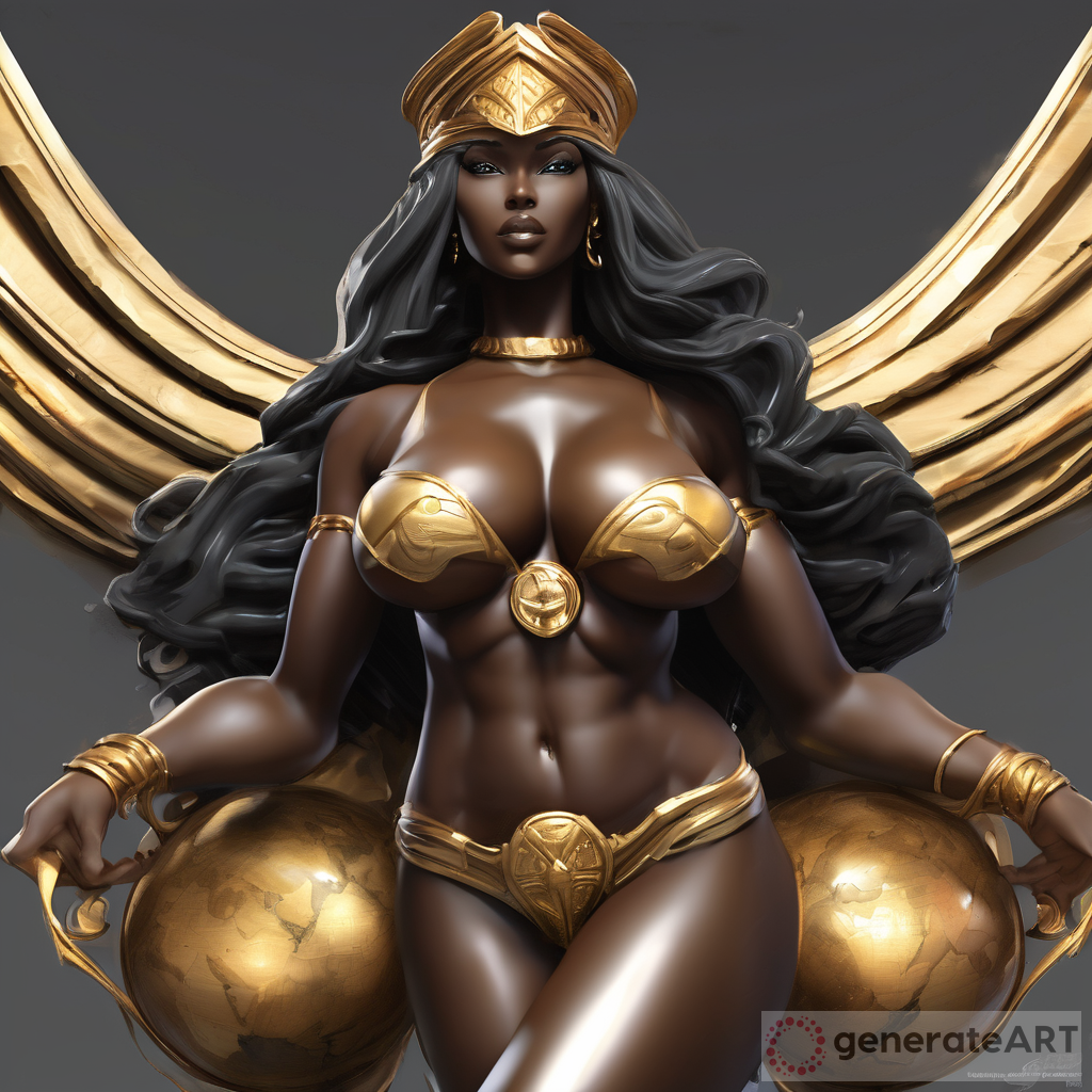 Dark Marble Goddess with Ample Cleavage - Art Concept