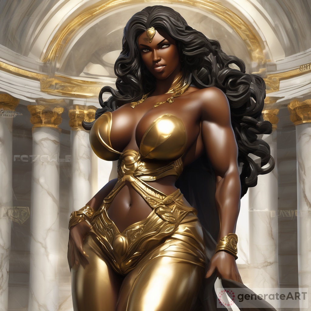 Dark Marble Goddess with Ample Cleavage - Concept Art