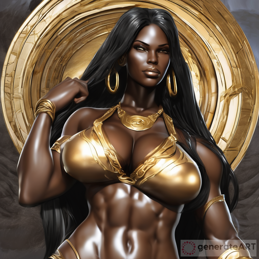 Marble Ebony Goddess Ample Cleavage Concept Art