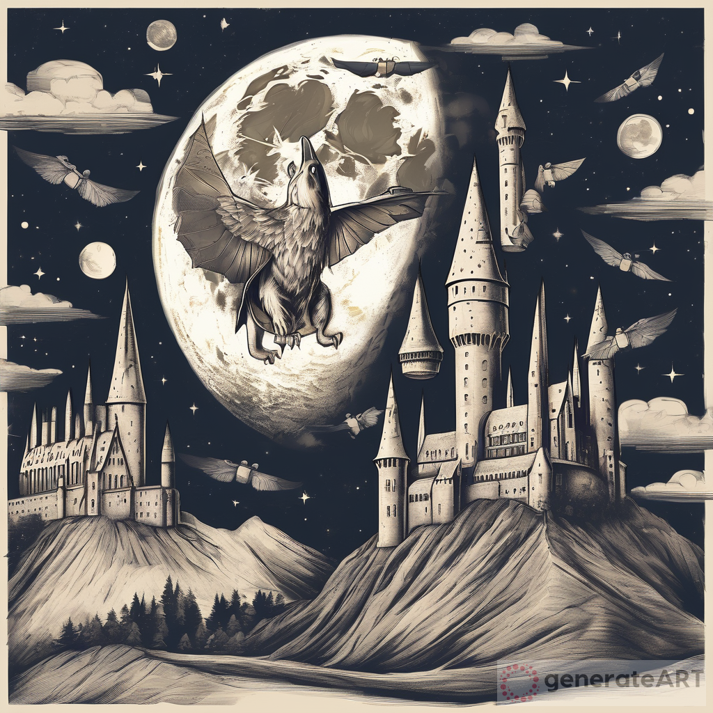 Hogwarts Flying to the Moon