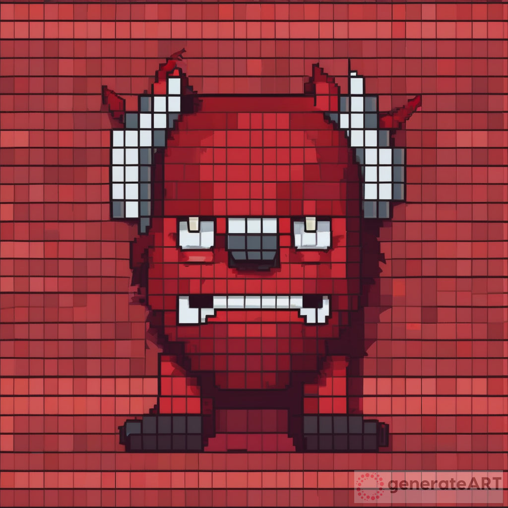 Intricate Devil Pixel Art Creation