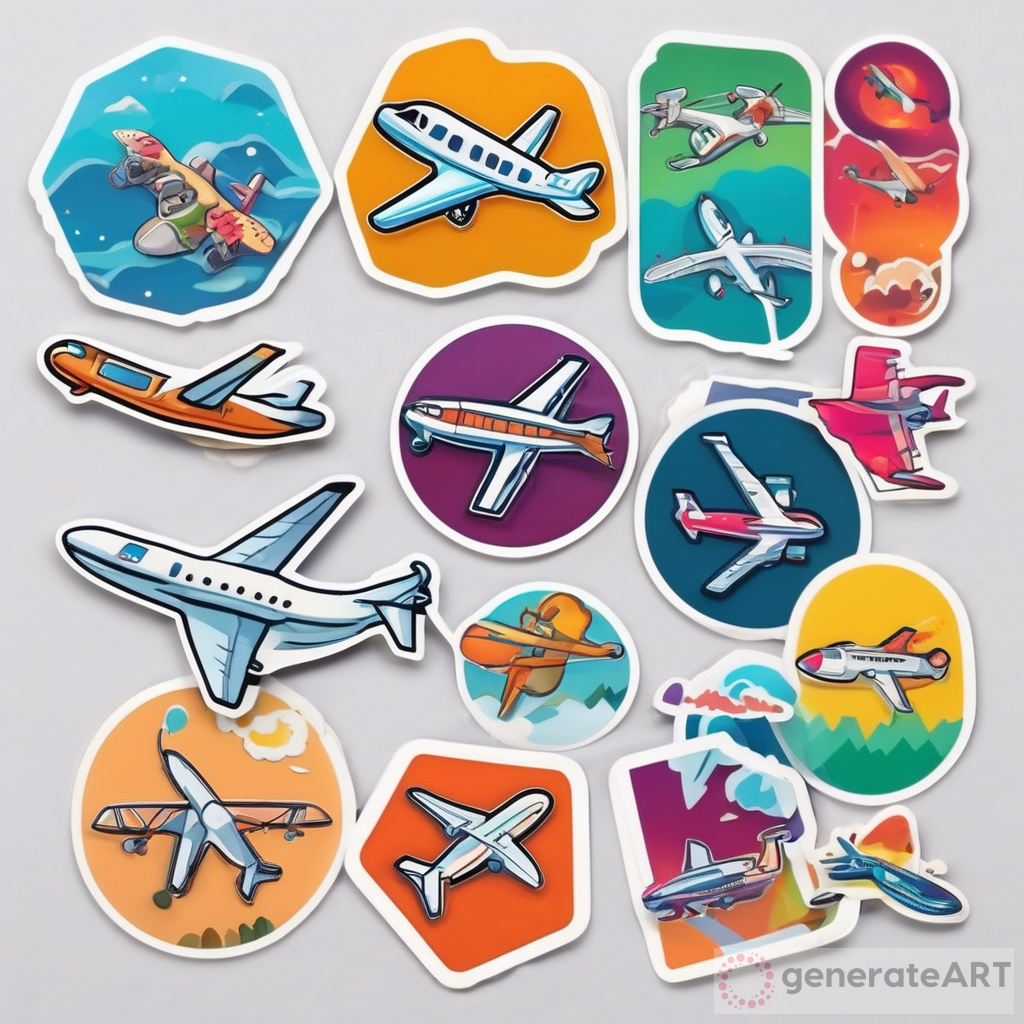 Colorful Airplane Die-Cut Stickers