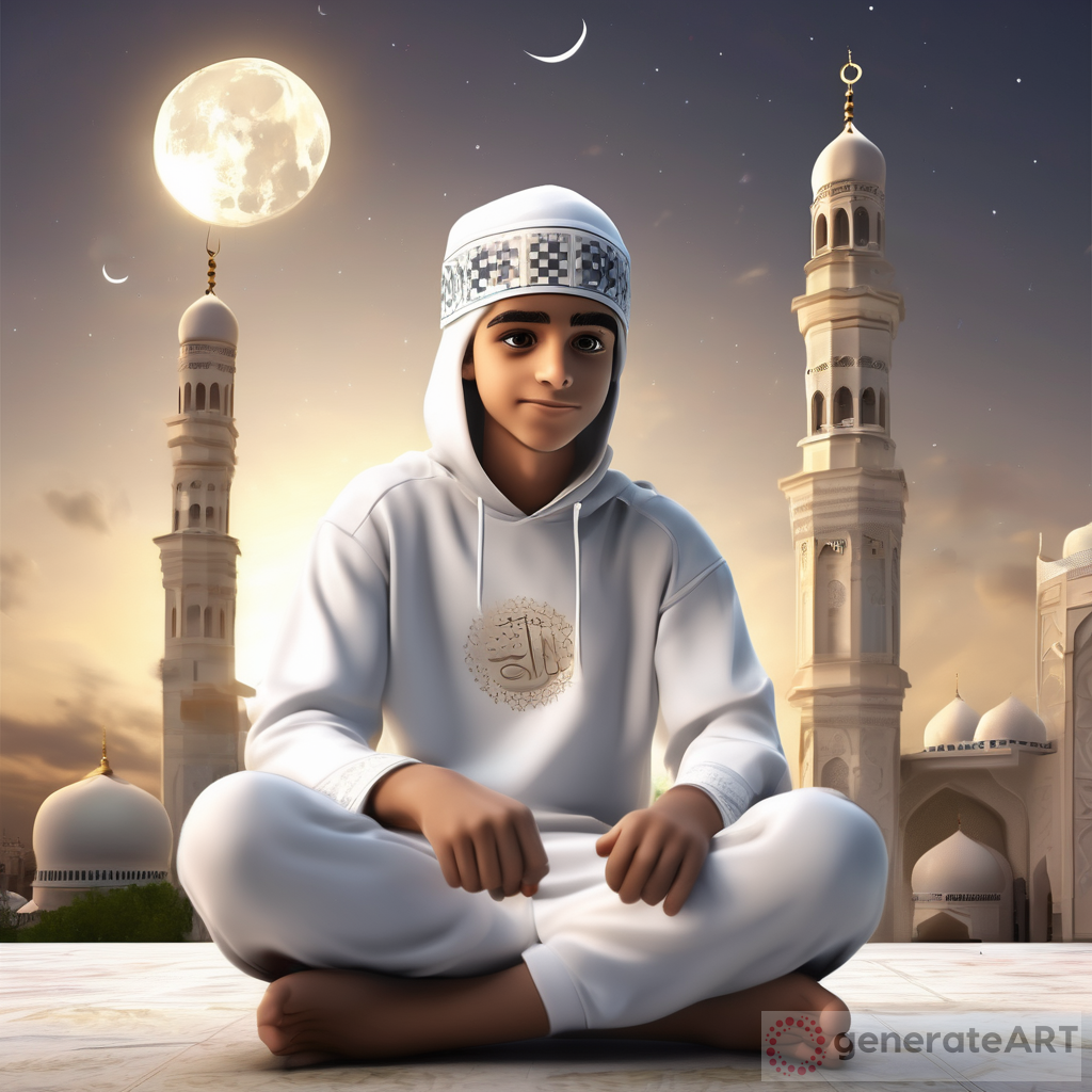Stunning 3D Art: Muslim Boy Praying for Ramadan Eid
