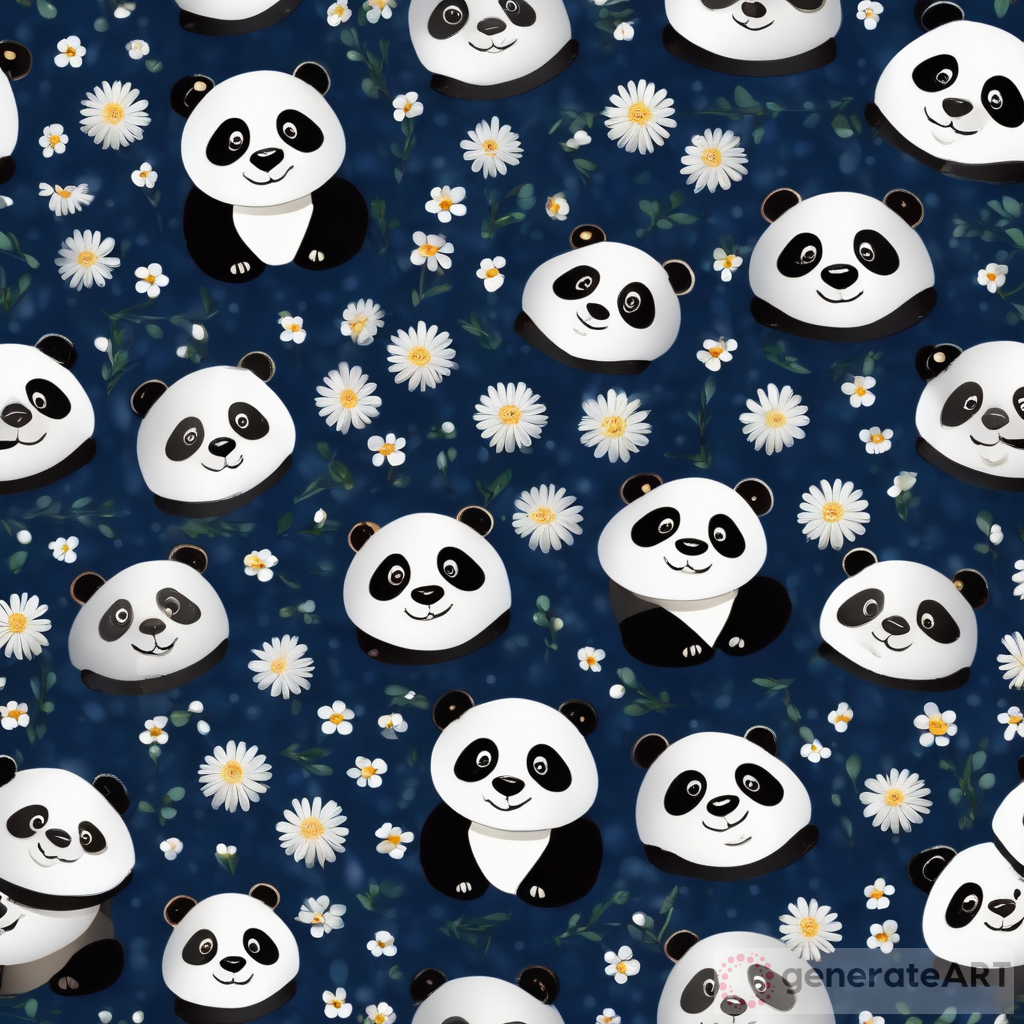 Quilled Paper Panda Pattern Art