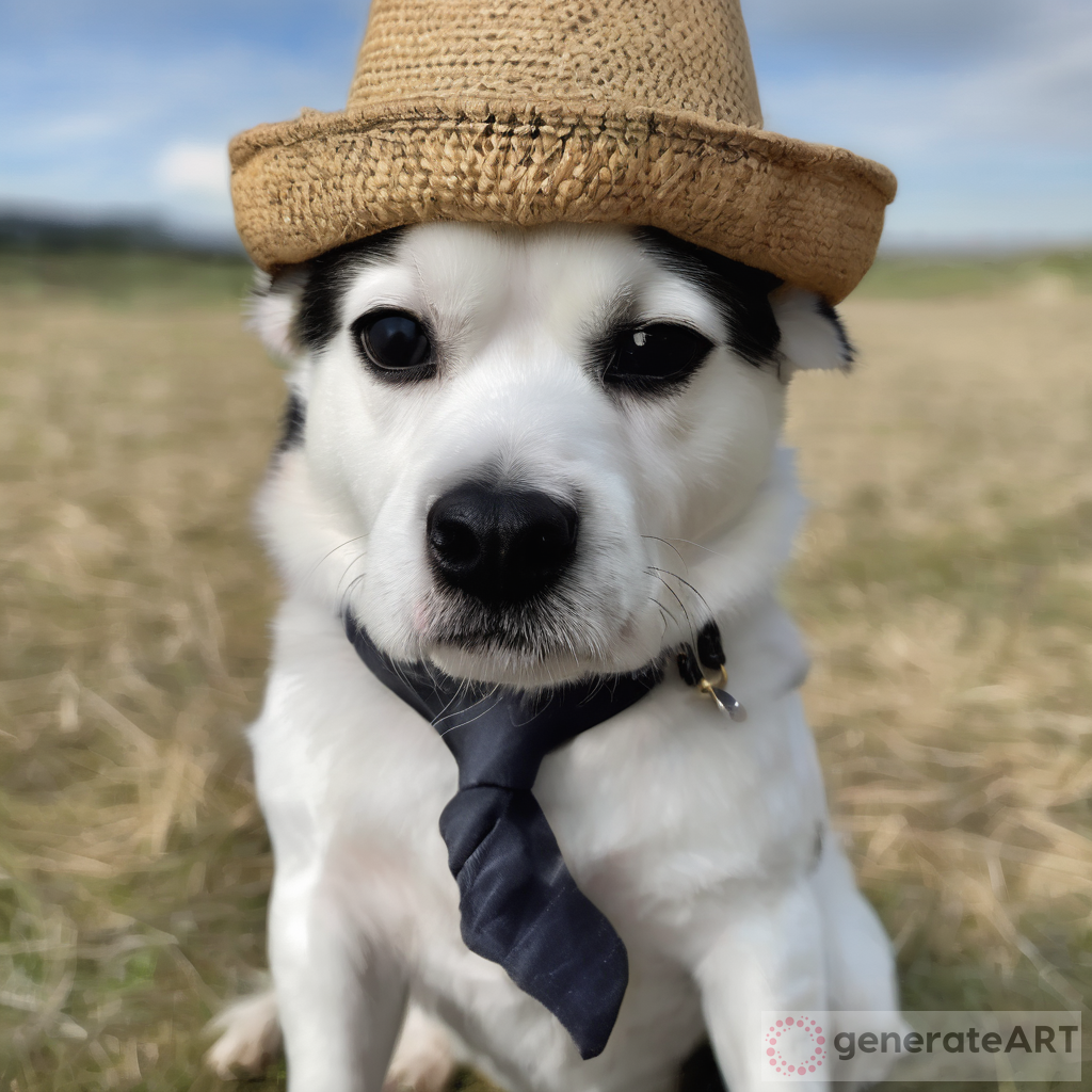 Whimsical Dog with Hat Painting