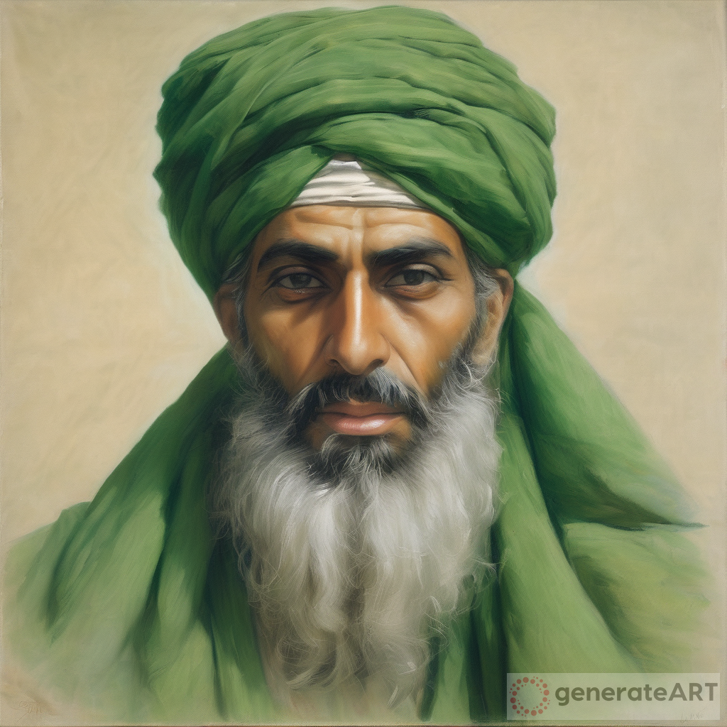 Captivating Portrait: Man in Green Turban