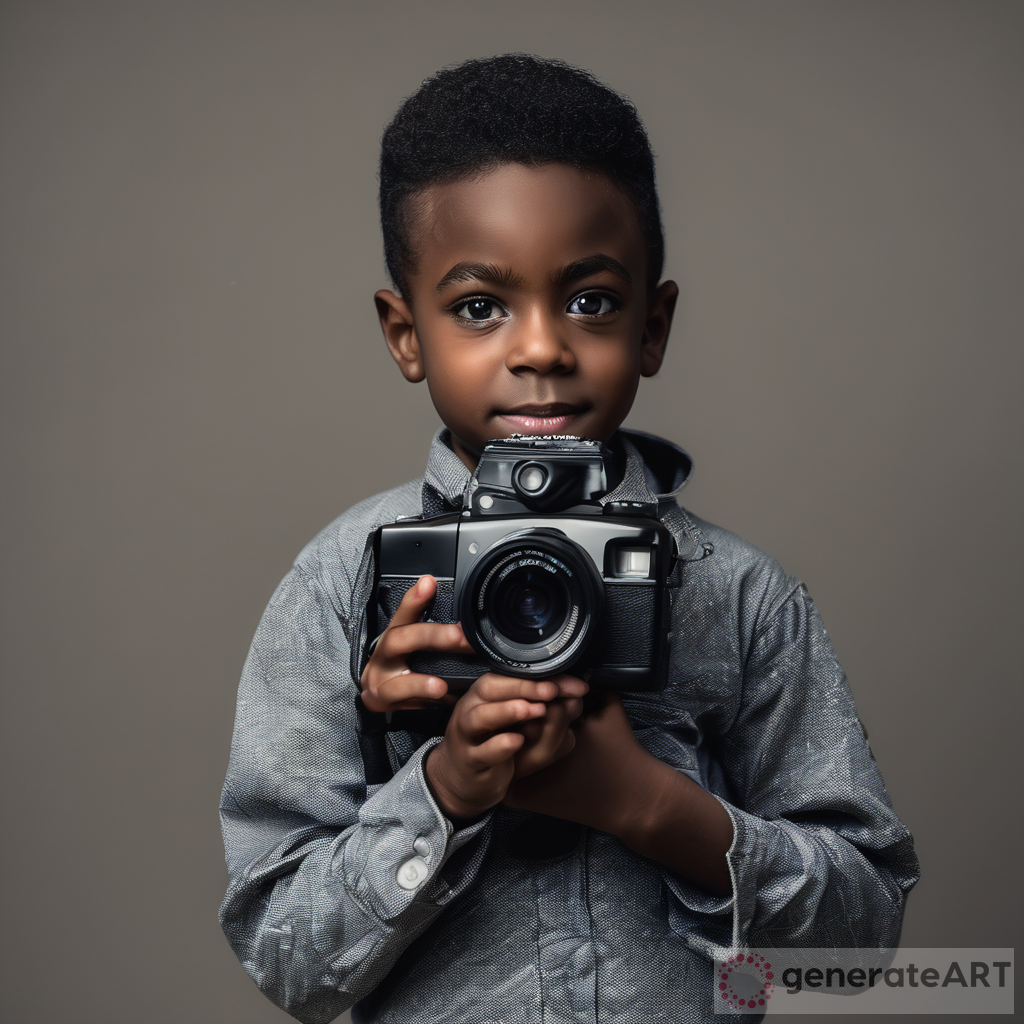 Capturing Wonder: Black Boy with Camera