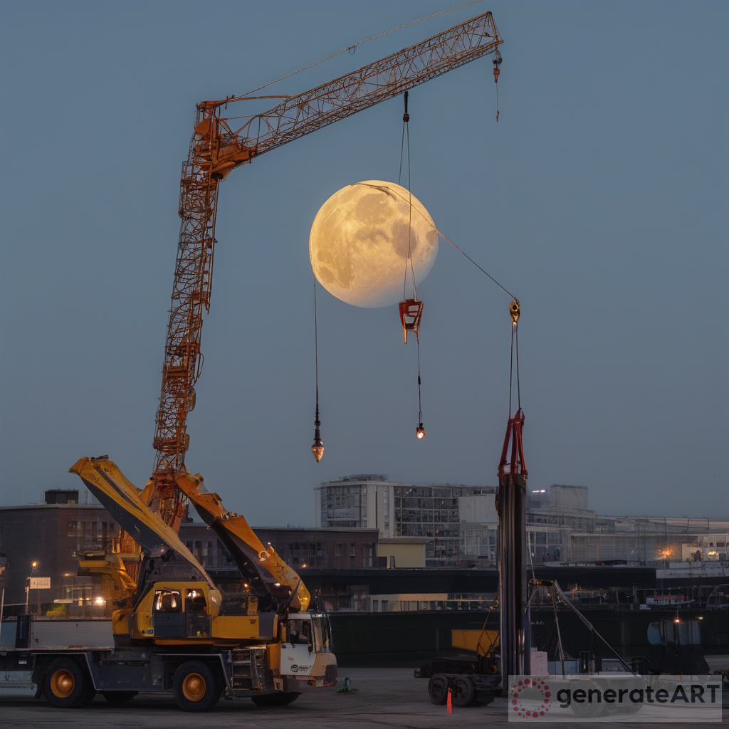 Celestial Crane: Illuminated Moon