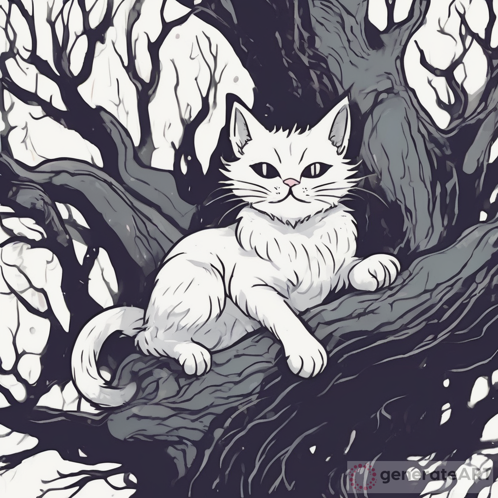 Haunting Dreams: Small Cat-like Demon in Trees #nightmarecat