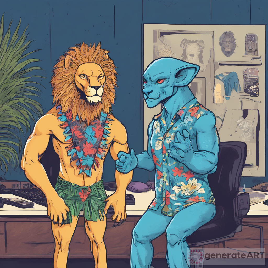 Blue Alien & Humanoid Lion Podcast Adventures