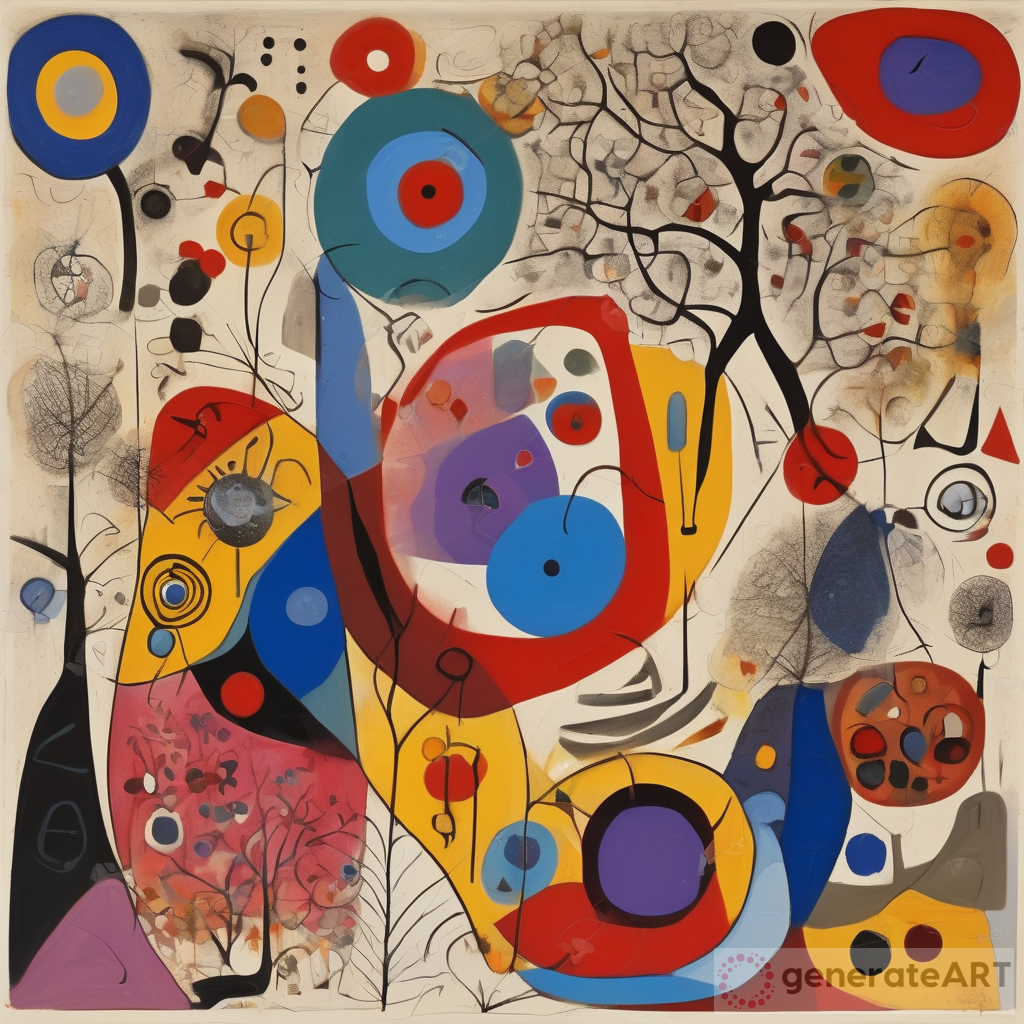 Intricate Abstract Painting: Mirò and Klimt Inspiration