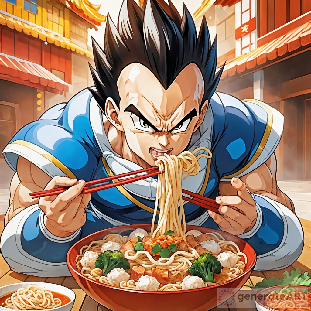 In Focus: Vegeta Eating Noodles