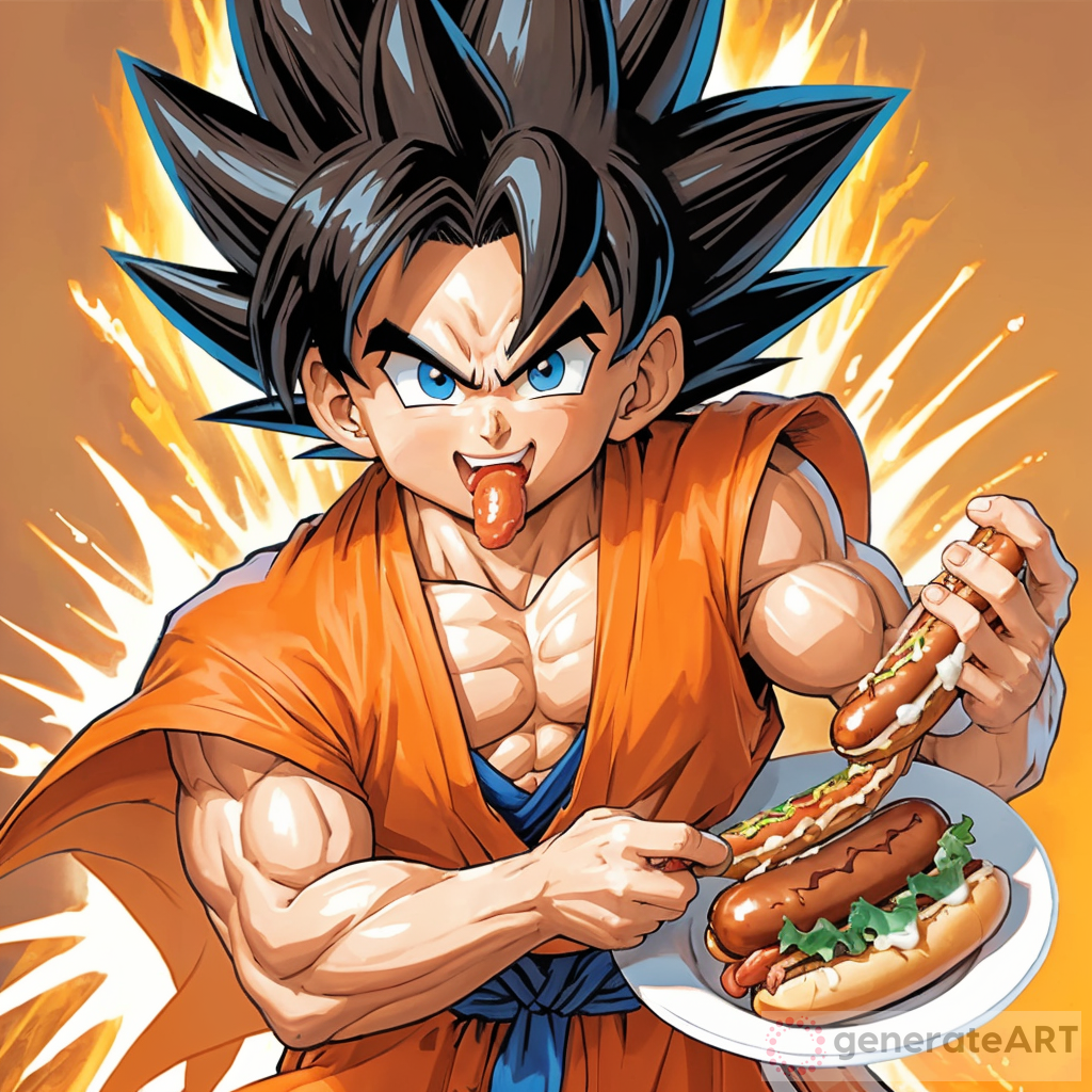 Goku Adult Eating Hotdog #DragonBallZ