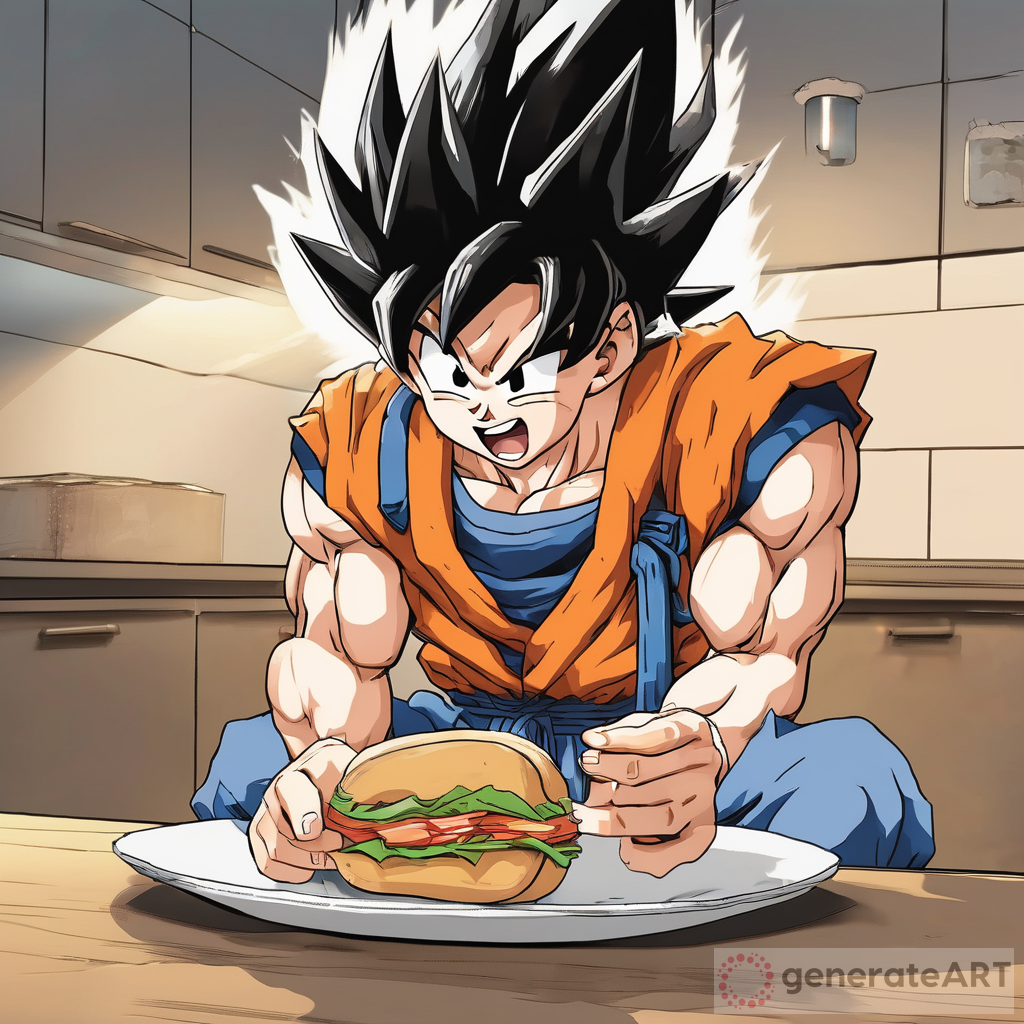 Goku Enjoying a Sandwich