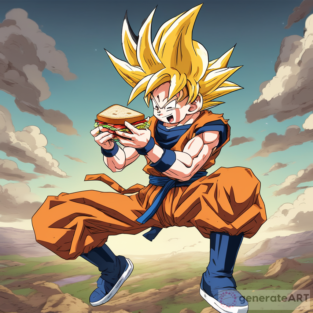 Goku's Sandwich Break - Powering Up for Battle