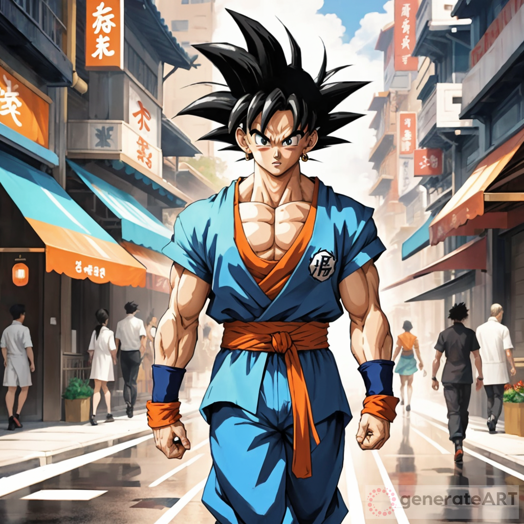 Goku's Journey: Walking Down the Street