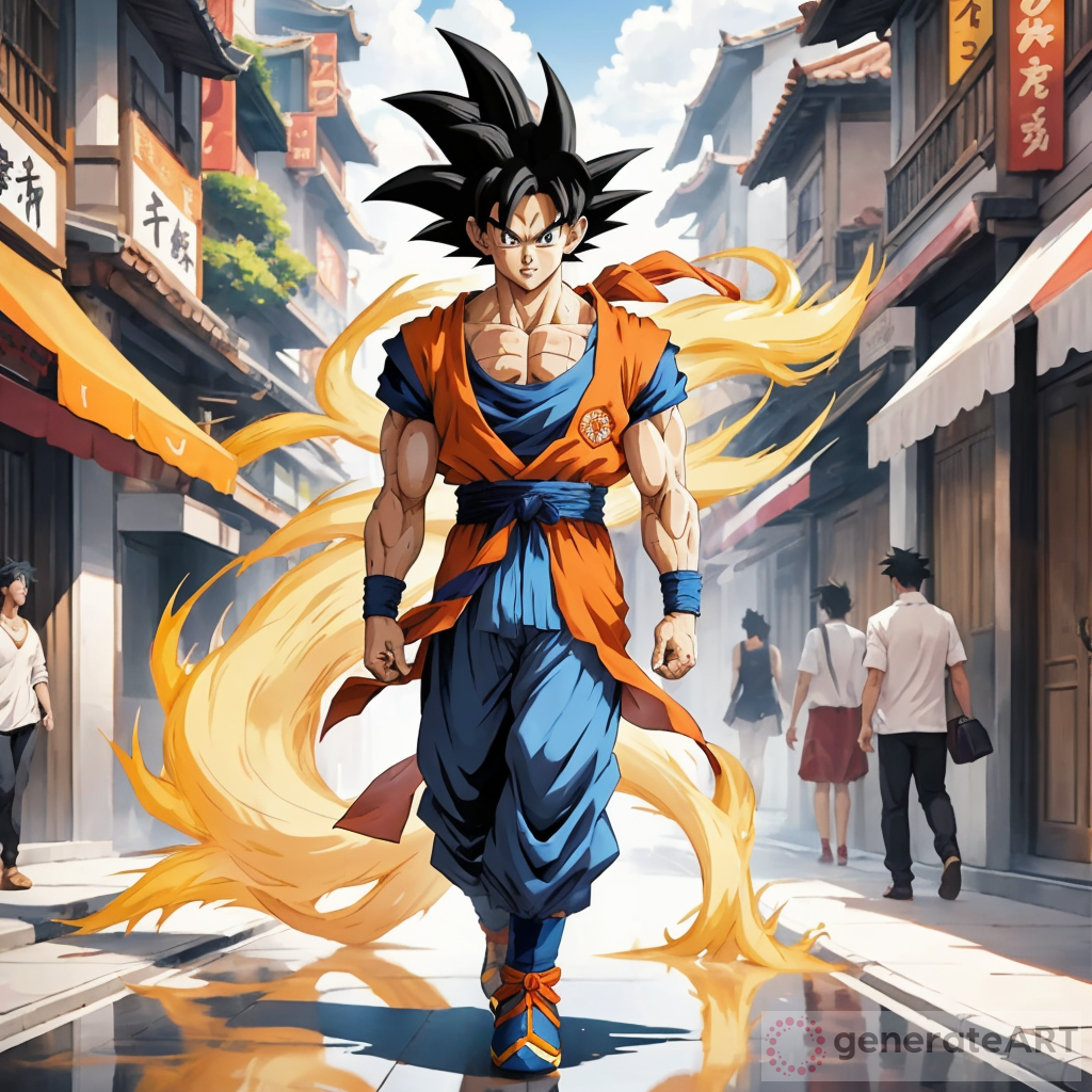Power and Kindness: Goku Walking