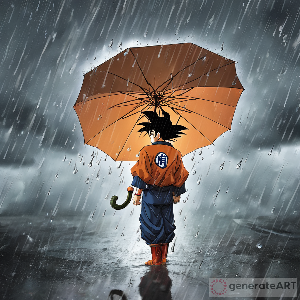 Goku Umbrella Rain Scene