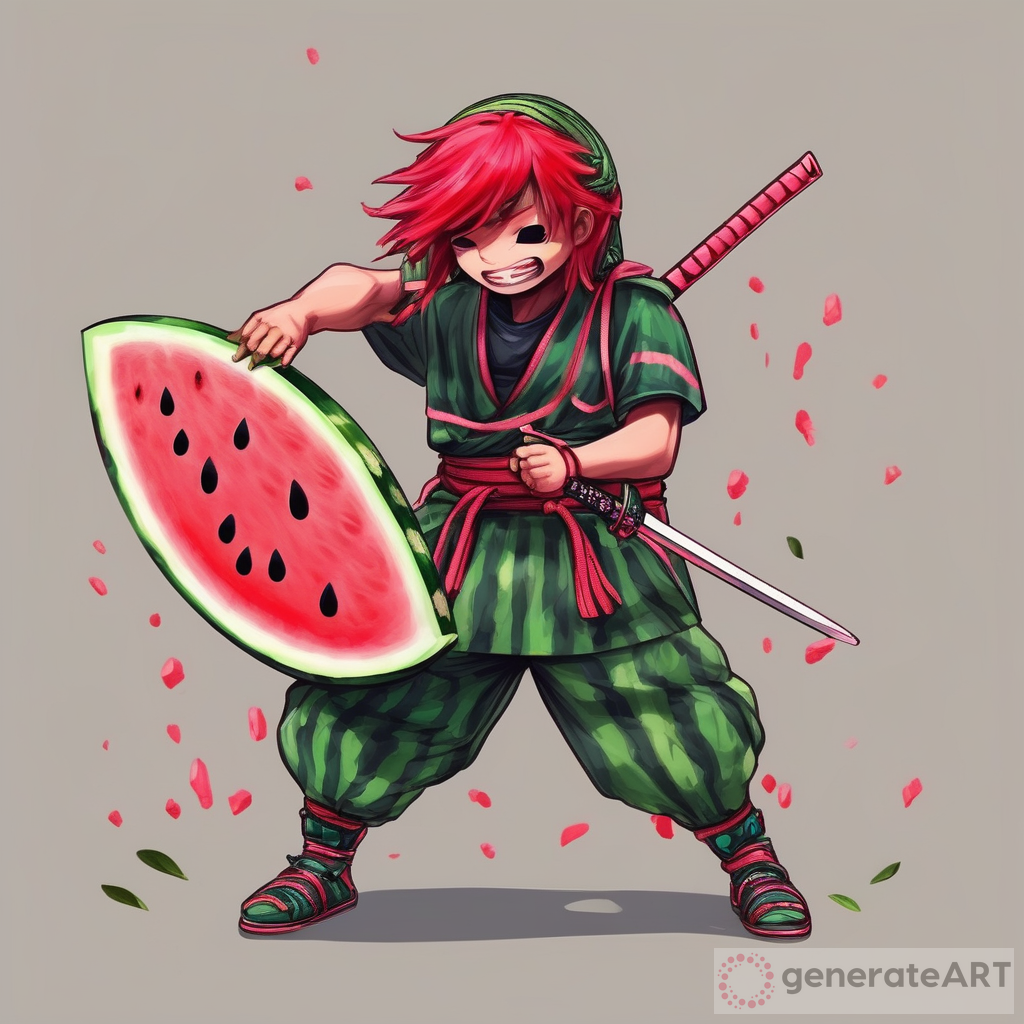 Watermelon Samurai Ninja & Masked Boy Adventure