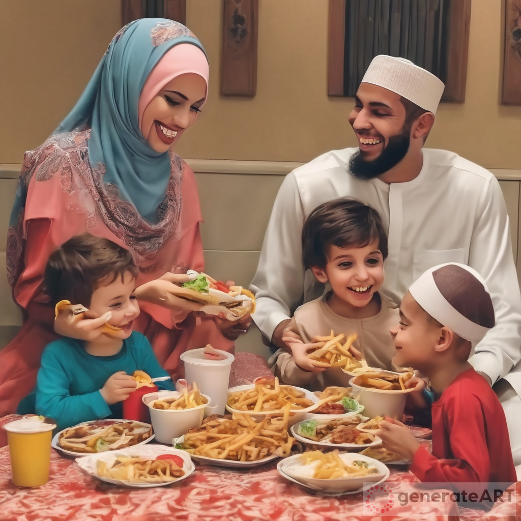 Happy Muslim Family Meal