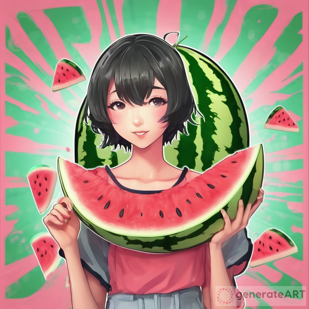 Vibrant Anime Watermelon Background