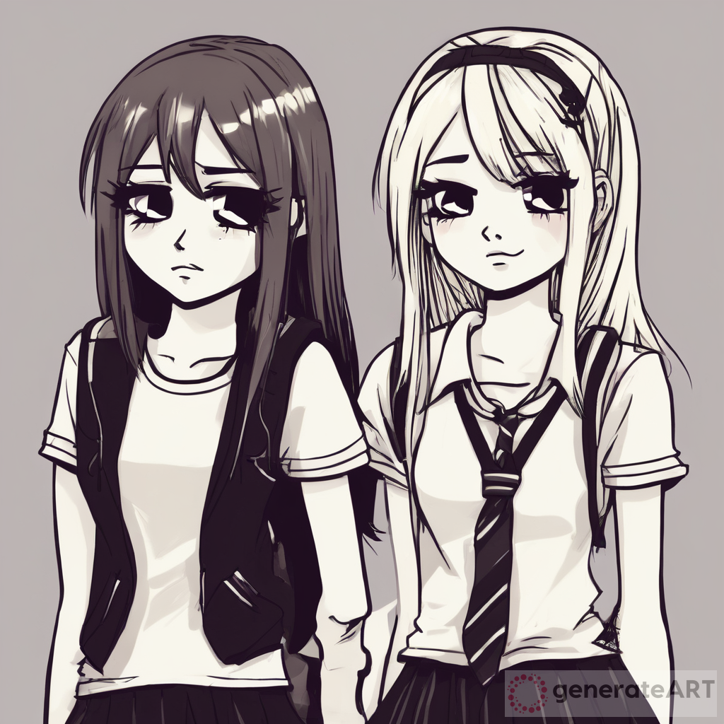 Middle School Girl Duo: Emo vs Preppy Friendship